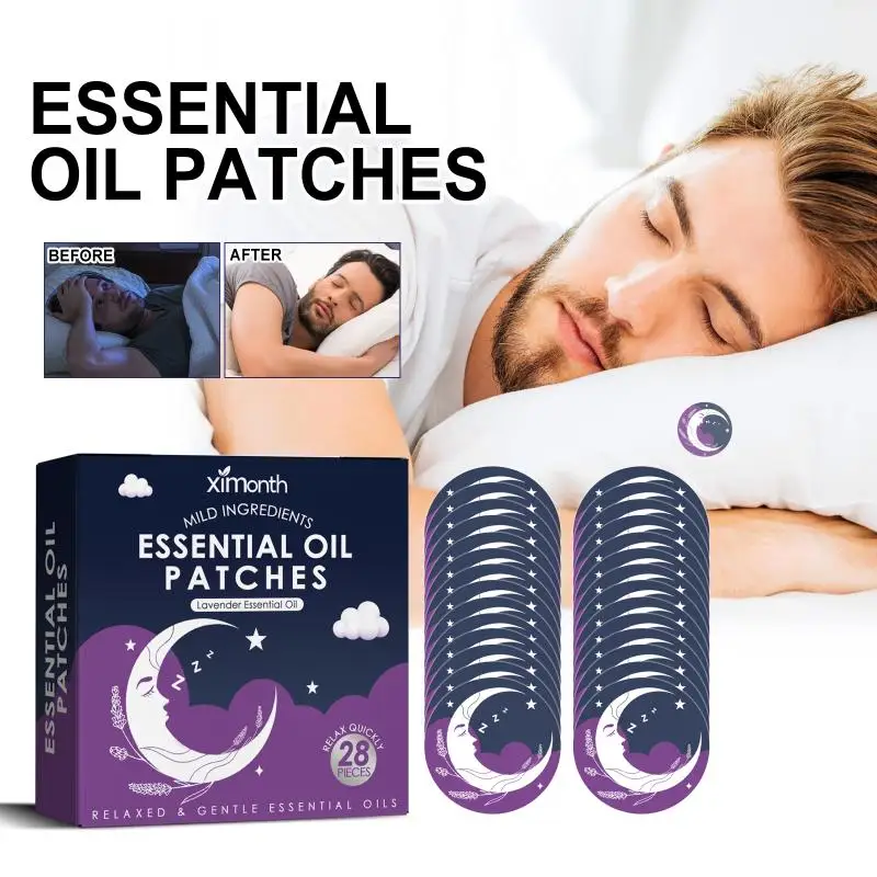 Essential Oil Body Patches for Night Care Sleep Improvement 28Pcs Relieve Fatigue Stress Travel Home Use Portable Stickers