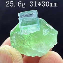 100% natural Chinese hu nan Xianghualing blue-green vitreous transparent fluorescent rock sample calcite healing crystal