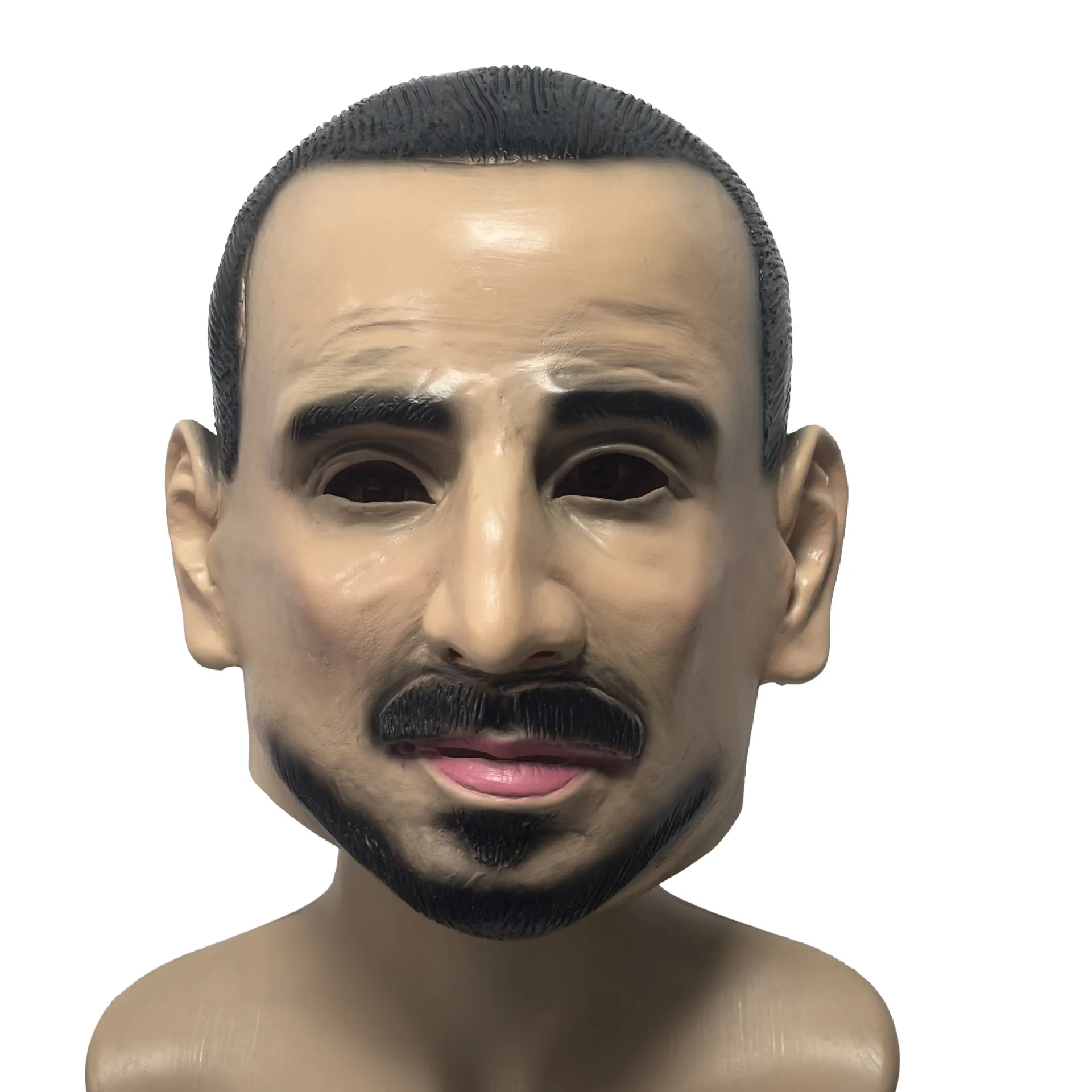 Realistische Latex-Menschenkopfmaske für Männer, Partykostüm, Halloween-Cosplay – Detail 3
