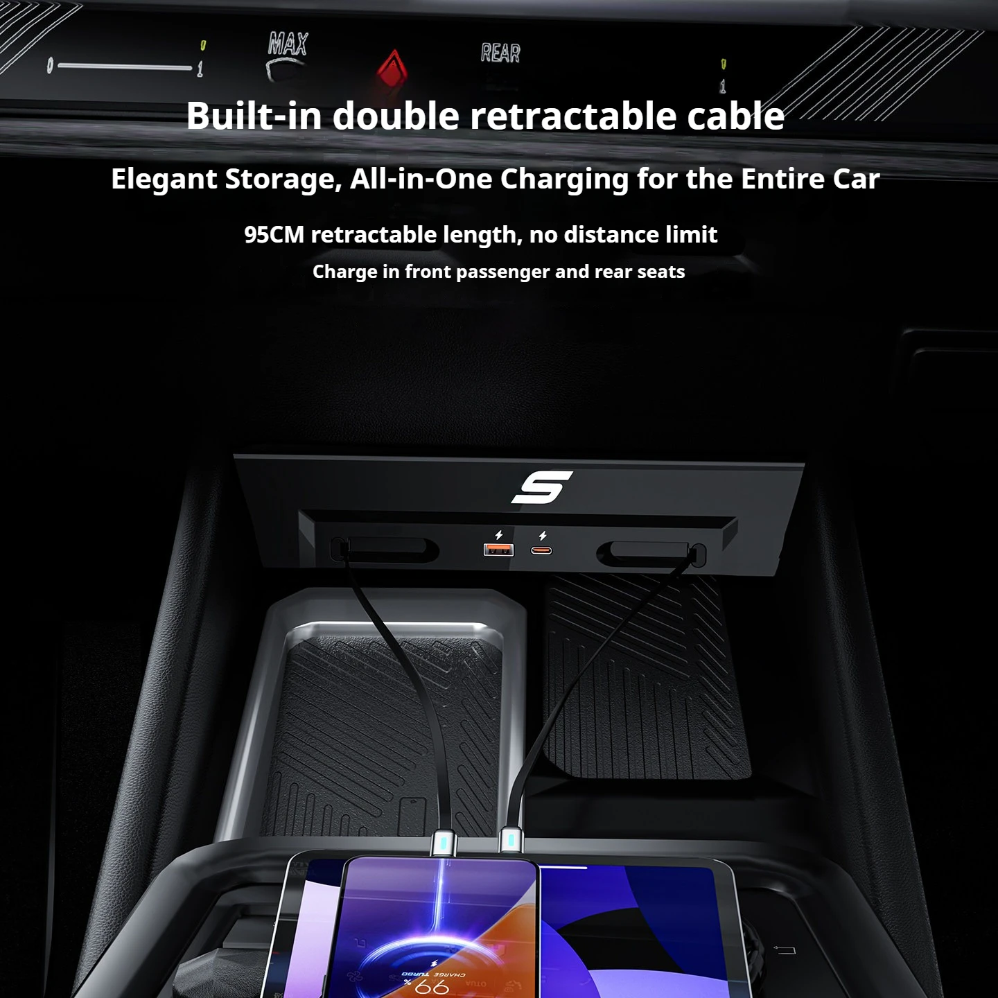 For BMW5 Series i5 G60 2024-2026 Car charger expansion dock super-fast charging extension cord interior supplies and accessories