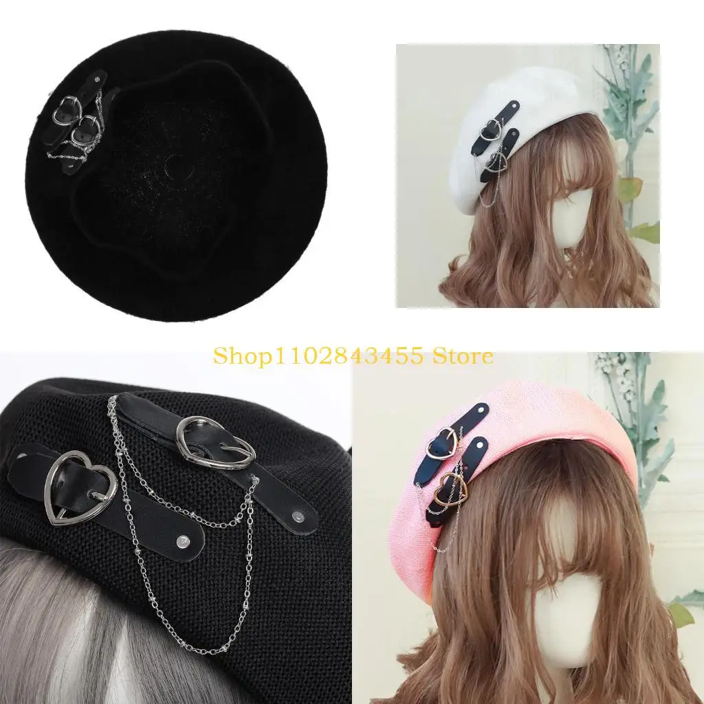 49mc-sweet-cool-hat-nylon-painter-cap-fashion-breathable-hat-sweet-girls-heart-buckle-jk-hat-accessory