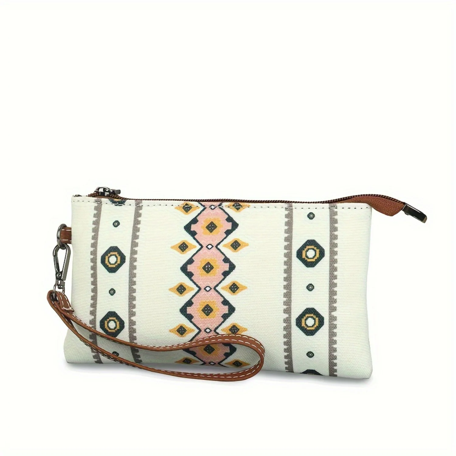 

Urban Canvas Clutch for Women - Chic Zipper Closure, Compact Wristlet - Modern Everyday Accessory