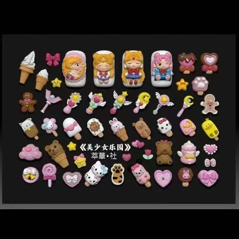 1 szt. Hello Kitty Piękne Dziewczyny Forma Akrylowa 3D do Paznokci Ozdoba Paznokci DIY Silikonowy Szablon do Paznokci Forma do Paznokci