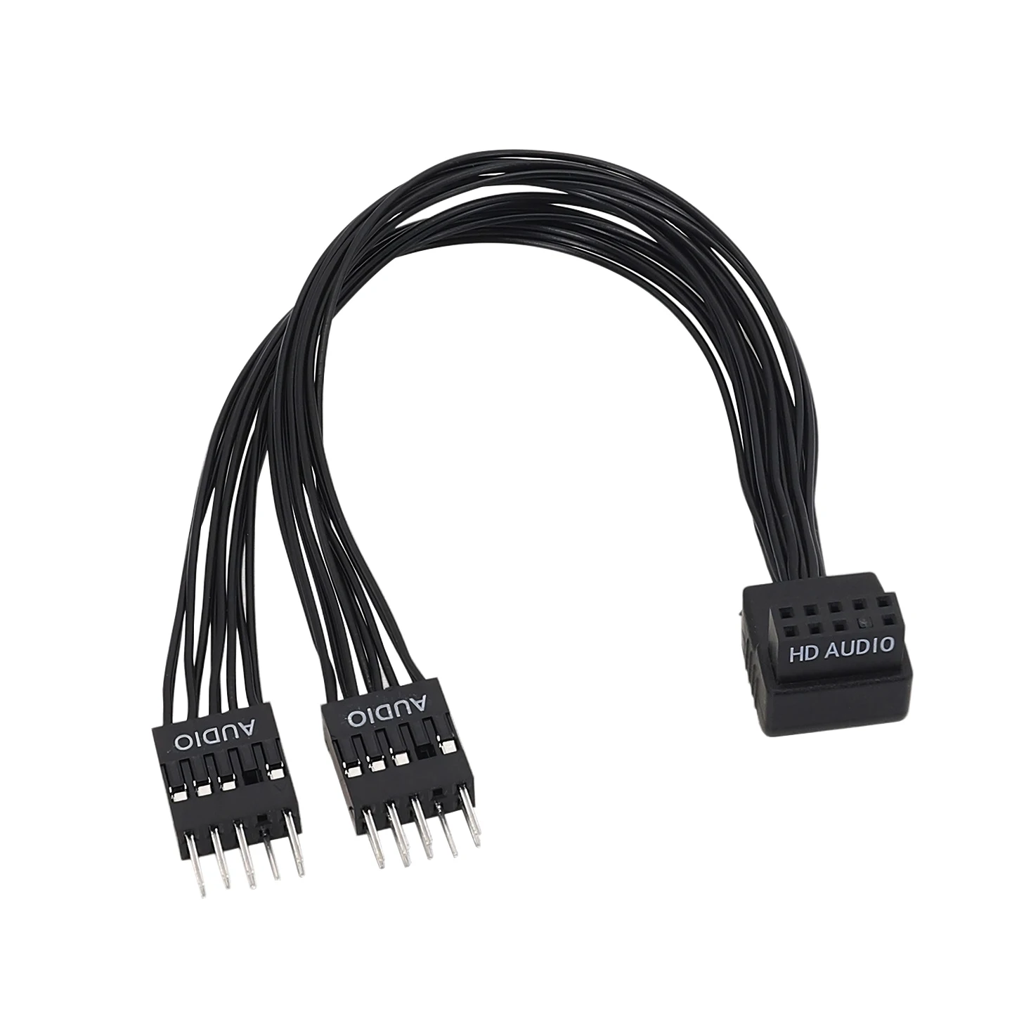 RGEEK Motherboard  USB / HD Audio Extension Cable 9Pin 1 Female to 2 Male Y Splitter Cable Black for PC DIY