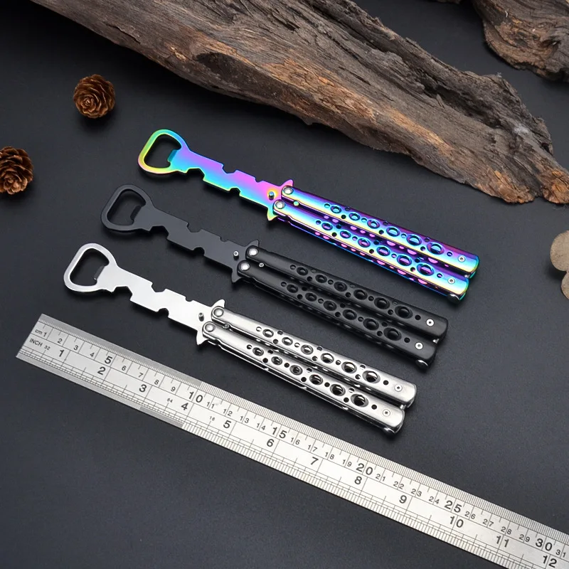 

Beginner Butterfly KnifePractice KnifeTraining Knife All-Steel Butterfly Play Knife Unedged Butterfly Knife Corkscrew