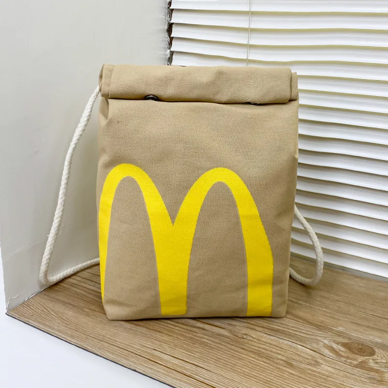 2024 New cute McDonald backpack Wholesale Casual Drawstring Backpack Outdoor School Personalized Student Backpack Birthday Gift