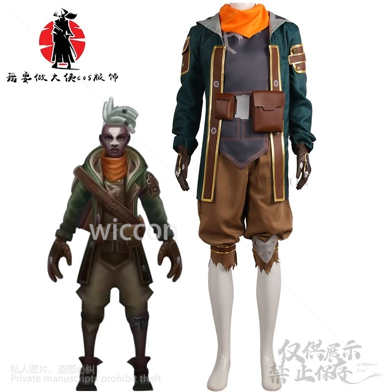 Anime LOL Arcane Game Cosplay Ekko Costume Jacket Pants Uniform Wig Full Set For Man Woman Halloween Christmas Outfit Customized