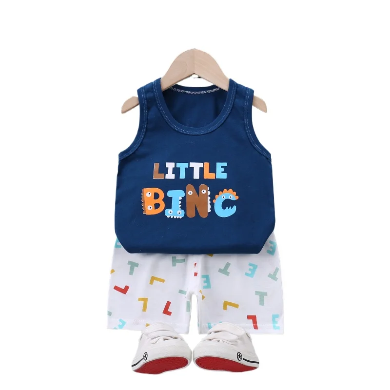 

Children's Wear 2024 Spring Summer Baby Kids Boys Sports Casual Suit Boy T-shirt +Shorts 2pc Set Children's Clothes Kids Clothes