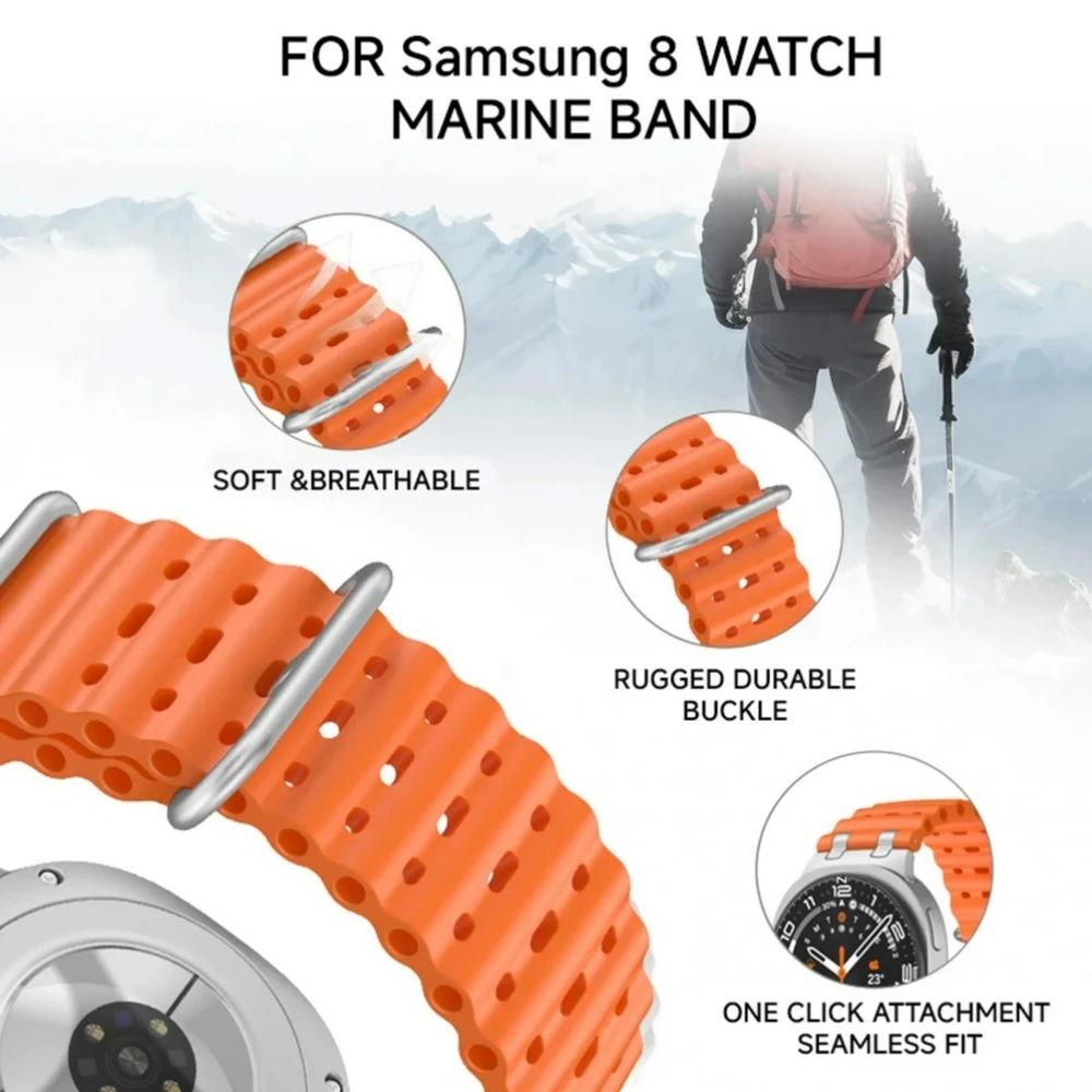 أشرطة ساعة سيليكون لساعة سامسونج جالاكسي 8 الكلاسيكية 46 ملم أساور معصم رياضية لساعة جالاكسي 8 44 40 ملم أشرطة ساعات قابلة للتنفس