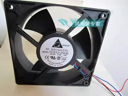 Free shipping new original Delta EFB1212SHE 12V 1.2A 12038 three leaf chassis server cooling fan