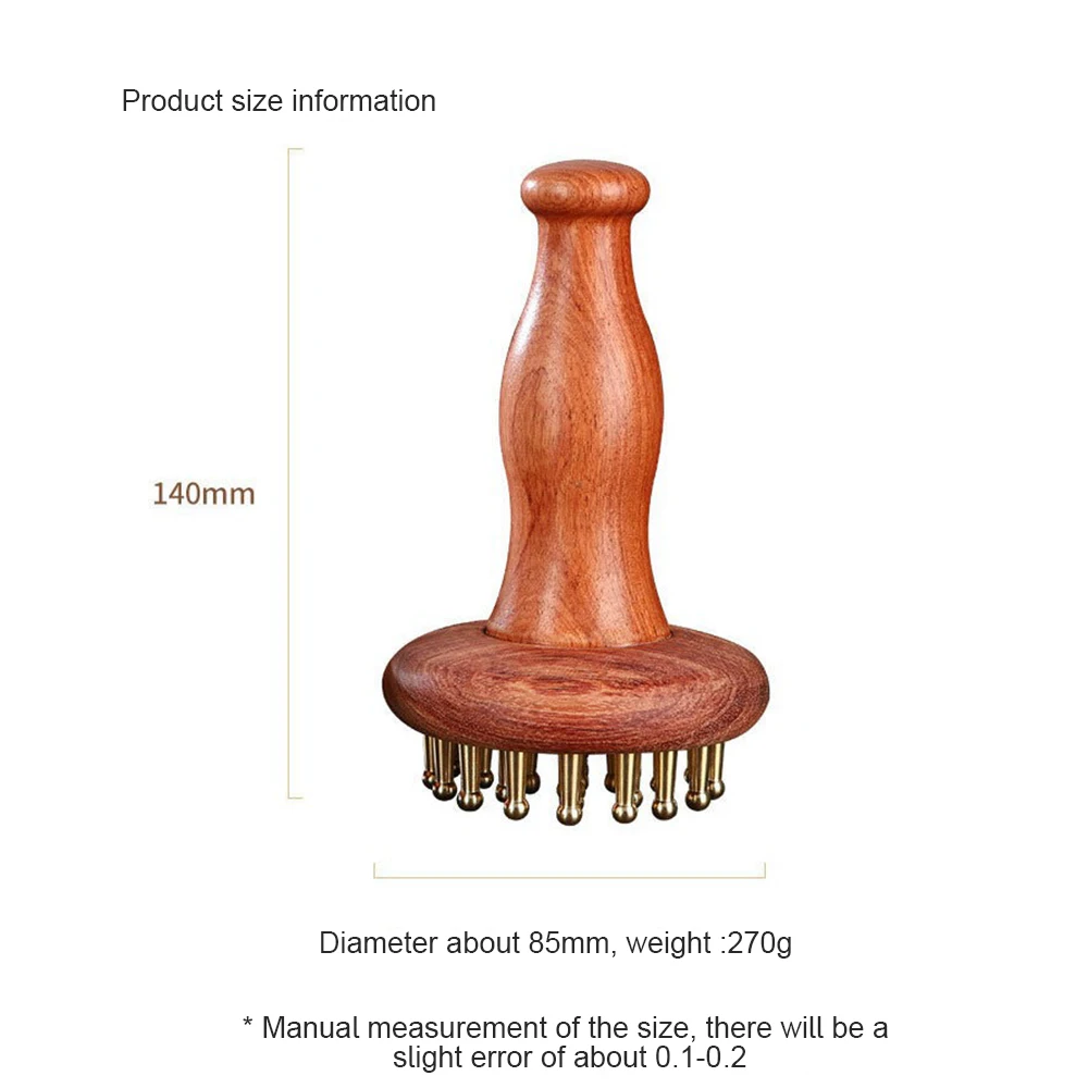 Professional Facial Gua Sha Tool, Brass & Rosewood Massager for Face Eye Neck, Anti-Aging Skin Care, Lymphatic Drainage