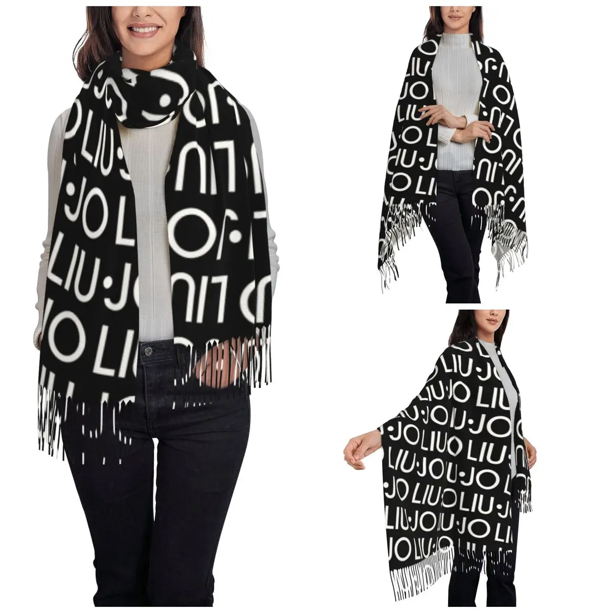 Luxury Liu Jo Scarf for Women Warm Winter Cashmere Shawls and Wrap LiuJo Large Shawl Scarf Daily Wear