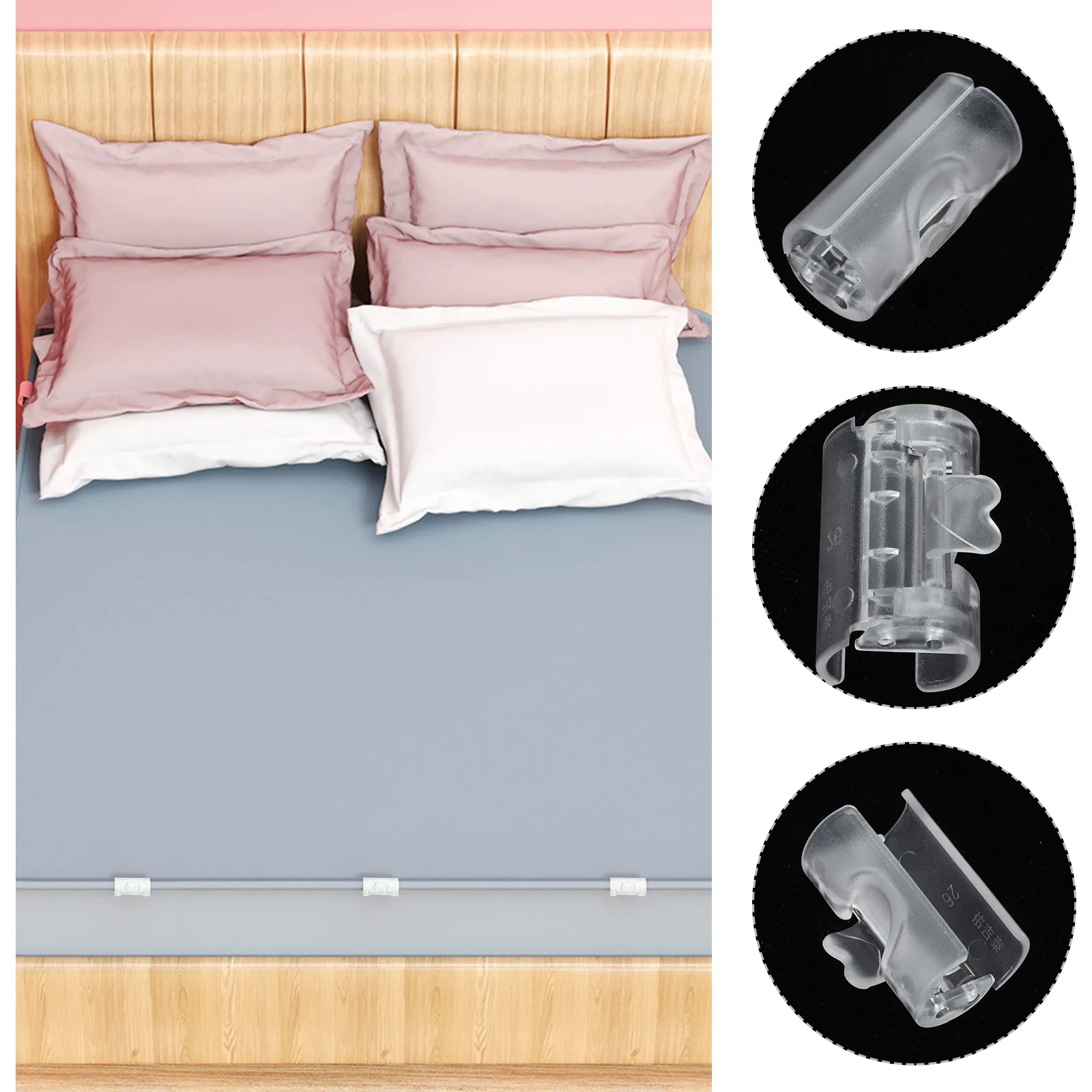 

20Pcs ABS Sheet Clips Bed Sheet Fixer for Home Use Non-Slip Quilt Cover Fixator Clips Fitted Sheets Fastening Household Quilt