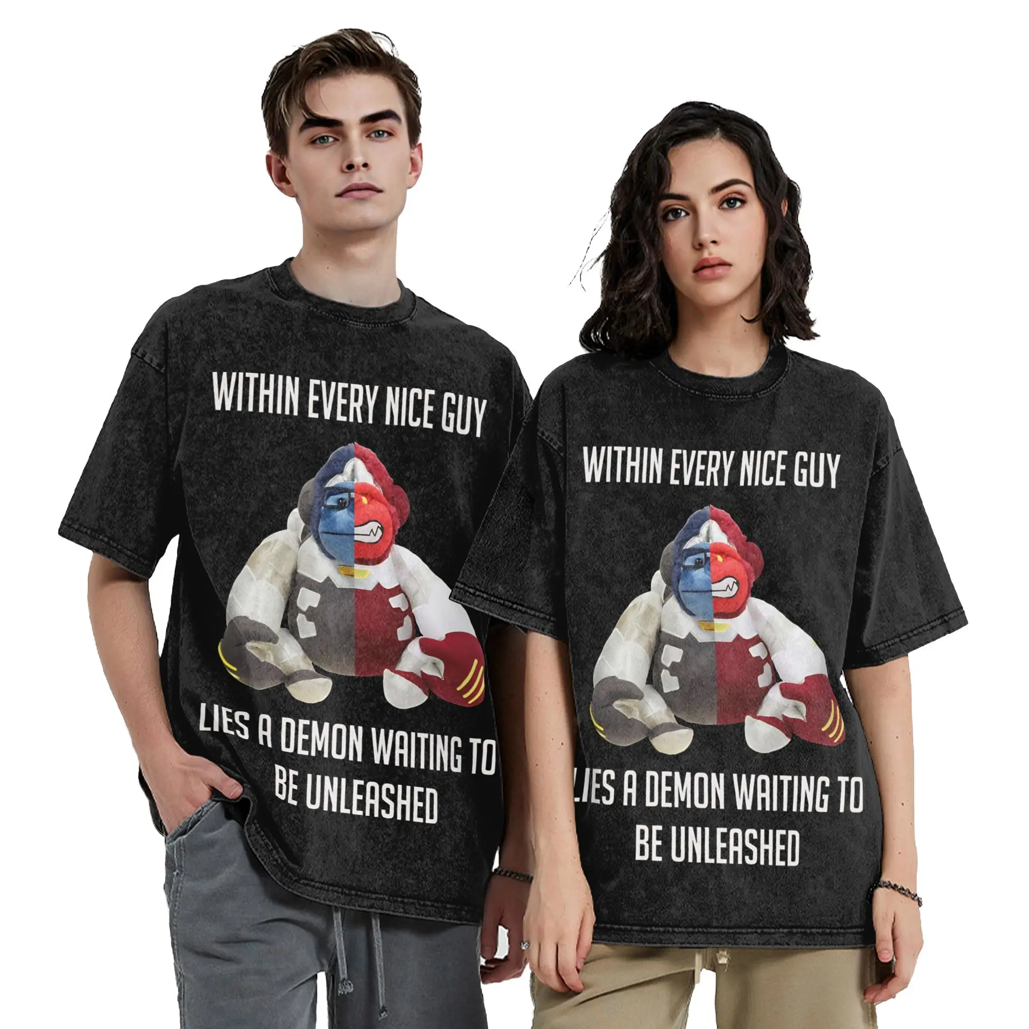 Winton Winston Overwatchs T Shirt Hip Hop Washed 100% Cotton Oversize T-Shirts Men Women Tops Streetwear Graphic Tee Shirt