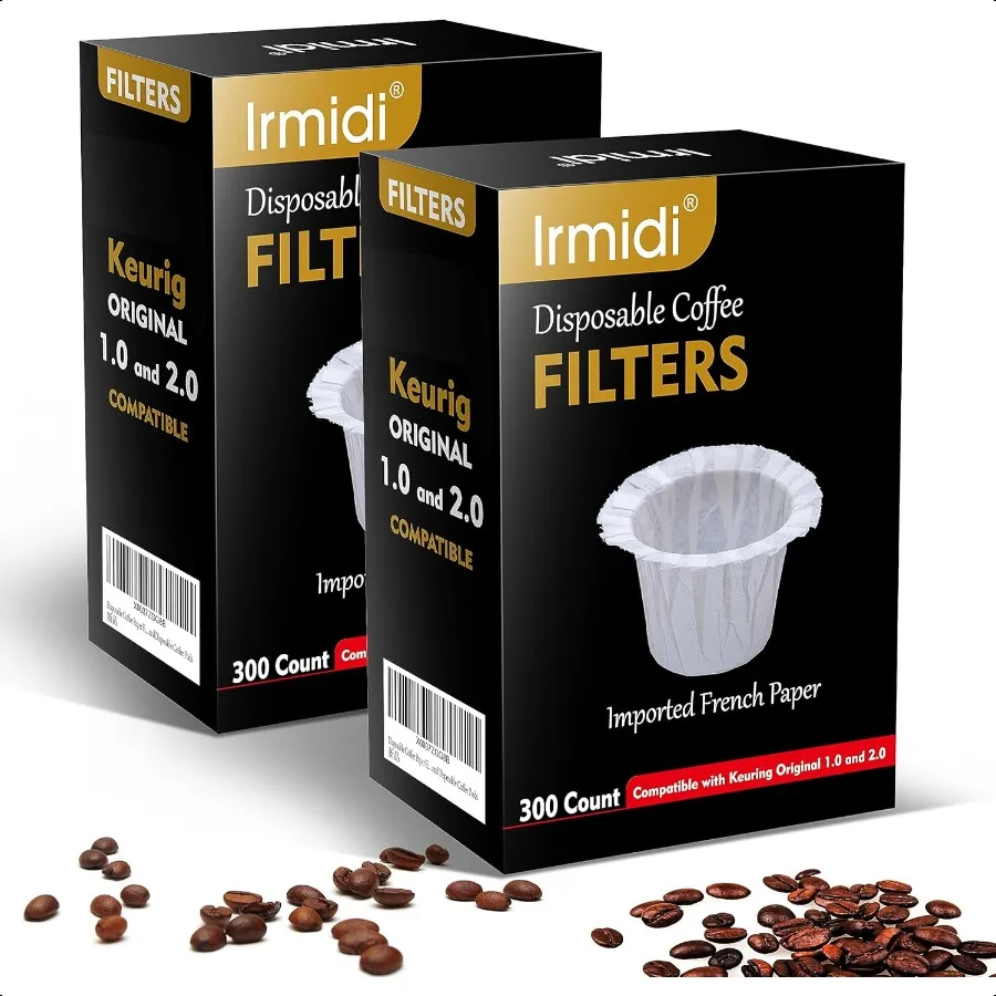 

600 Count Paper Coffee FiltersCompatible with Keurig 1.0 and 2.0 Single Serve Brewers