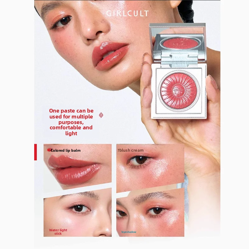 Girlcult Cosmetics Blusher Cream Lipstick Multifunctional, odpowiedni do policzków i ust, oczu, kremowa tekstura, nawilżający makijaż