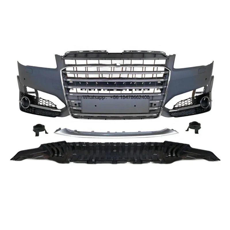 Car A8 S8  Front Bumper Body Kits With Grill  for  S8 Car BodyKit for S8 Car Bumper 2011 2012 2013 2014 2015 2016 2017