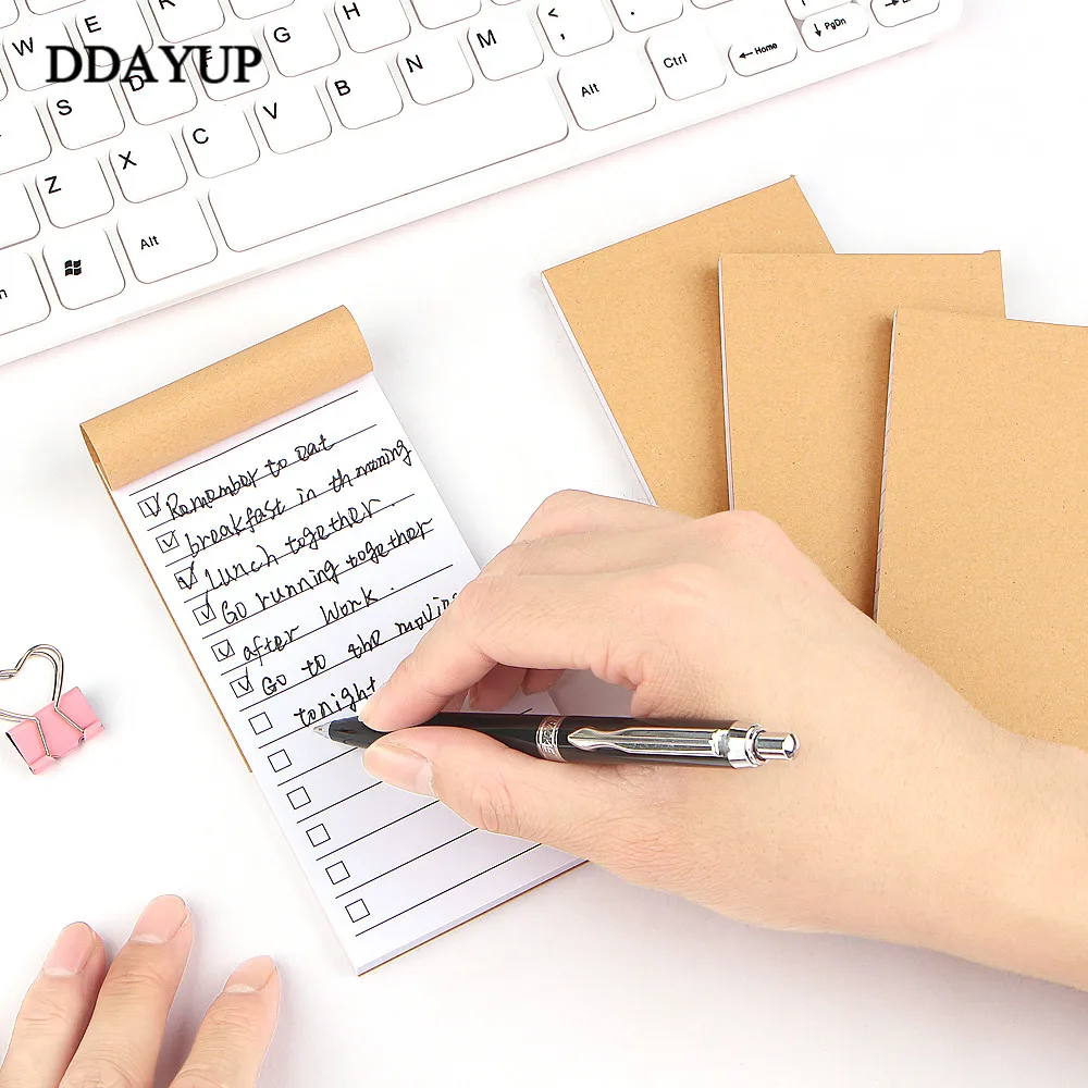 Pocket Kraftpapier Memo Pad Notepad Briefpapier Scrapbooking Memo Notes Te Doen Lijst Tear Checklist Note Pad