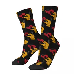 Divertenti calzini a compressione da uomo felici film popolari Retro Harajuku Deadpool & Wolverine Hip Hop novità Casual Crew Crazy Sock