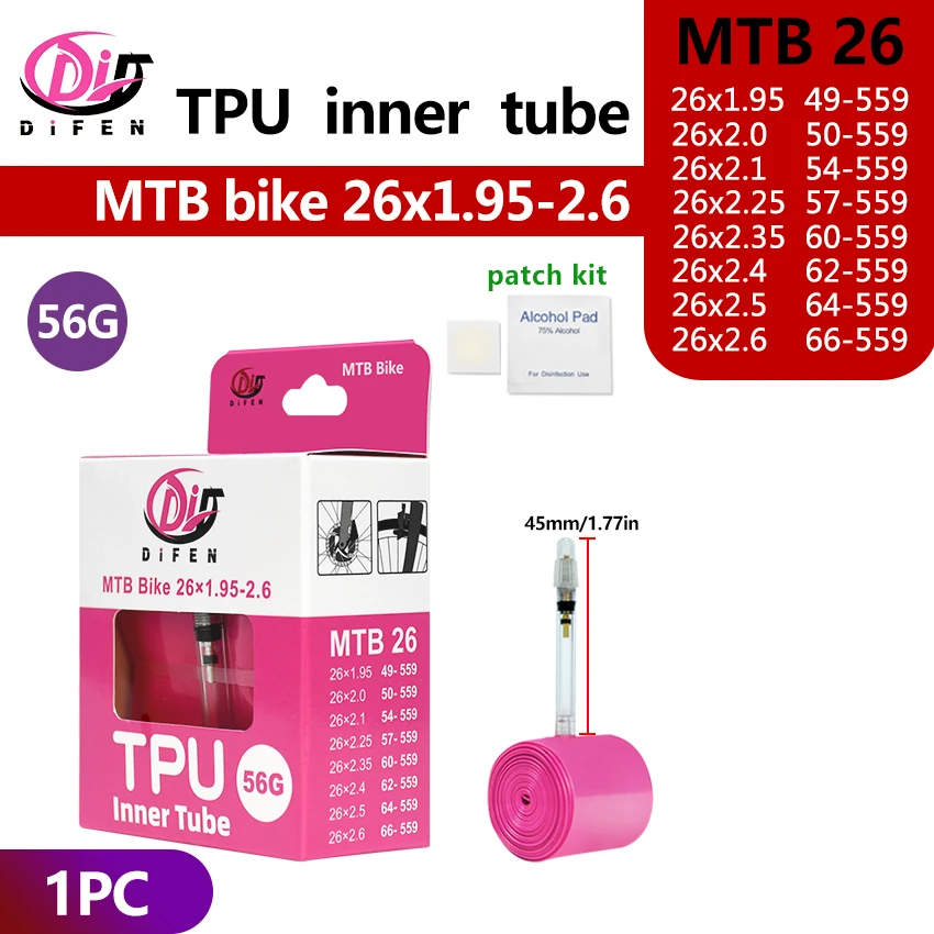 Difen TPU MTB Fahrradschlauch 29 26 27.5 29x1.95 2.0 2.1 2.2 2.3 2.4 2.5 2.6 Zoll Mountainbike-Reifen Pneu 29er