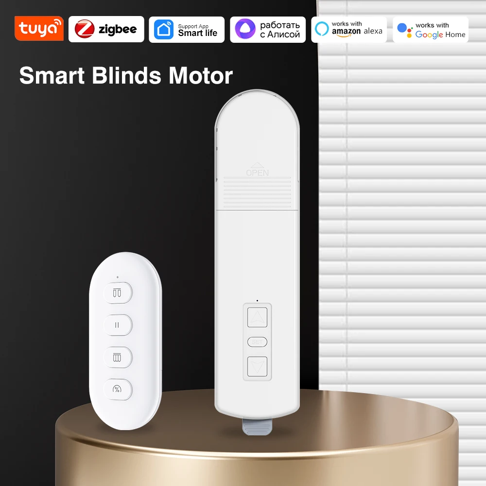 

Смарт-шторы Tuya Zigbee с электроприводом, «сделай сам» цепь с электроприводом для занавесок, привод затвора, дистанционное управление, Alexa Google Alice