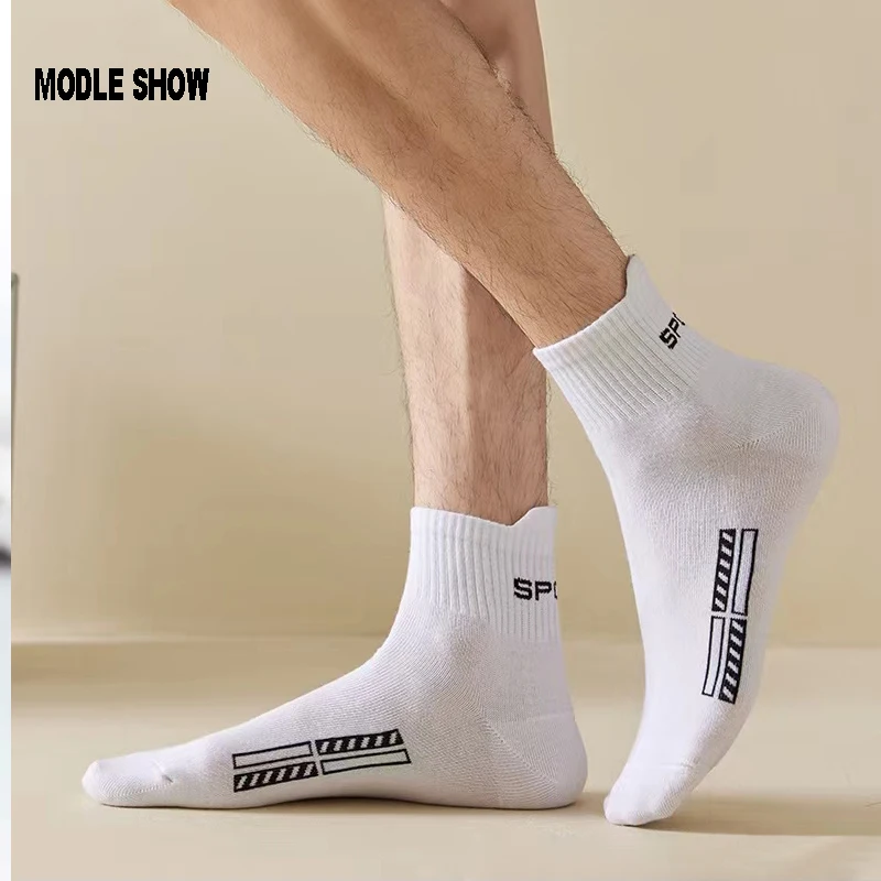 10 Pairs High Quality Men\'s Socks Casual Breathable Cotton Man Run Sports Socks Spring Autumn Male Sox Gifts Plus Size EUR38-45