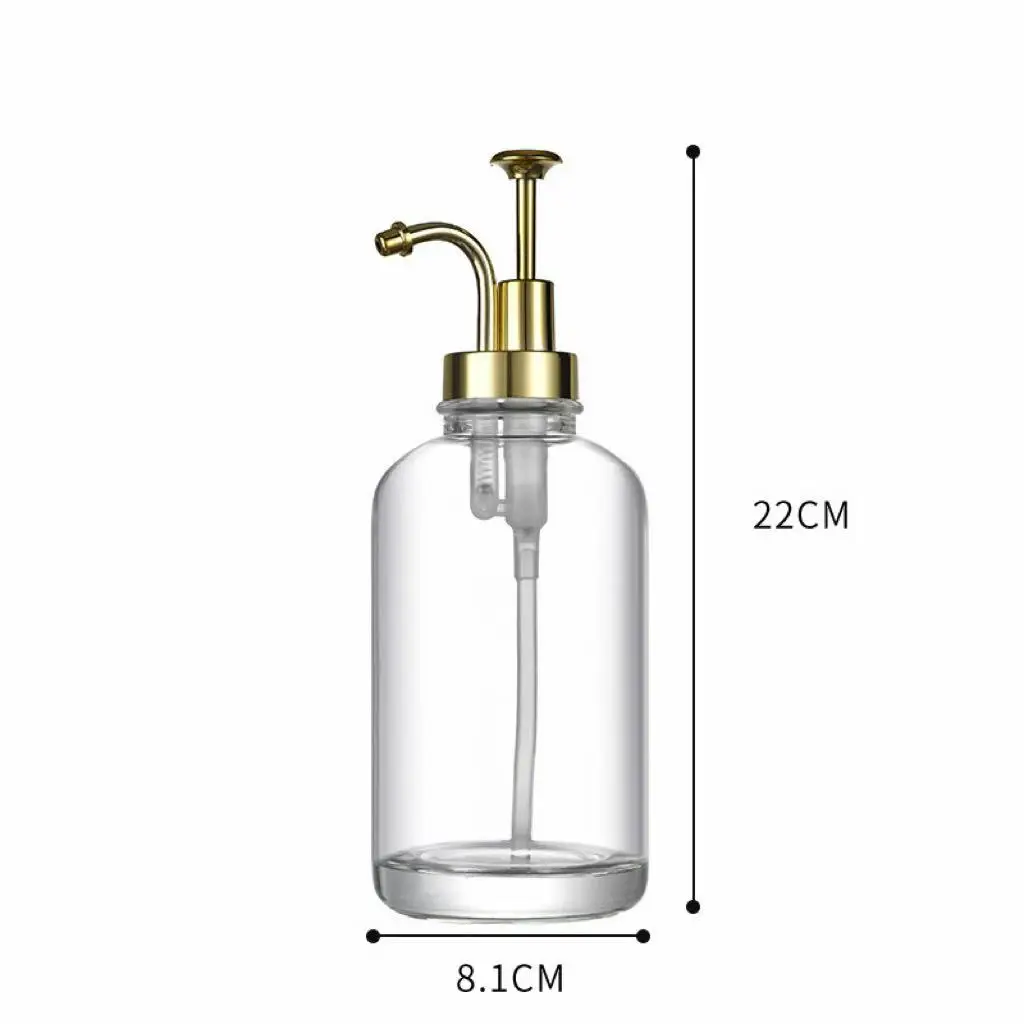 Botella Dispensadora de Vidrio Transparente de 500 ml, Dispensador de Jabón, Loción y Sirope de Café para Uso Doméstico