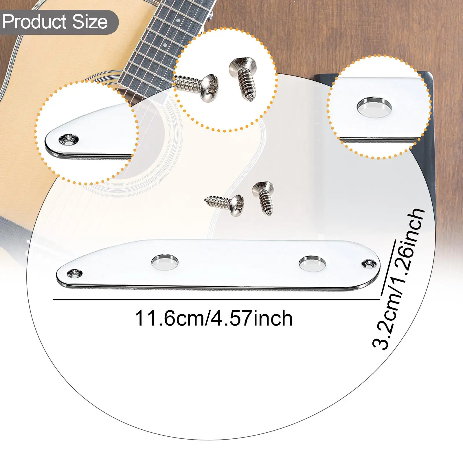 Placa de controle de guitarra baixo peças de substituição de baixo de 4,57 polegadas de comprimento
