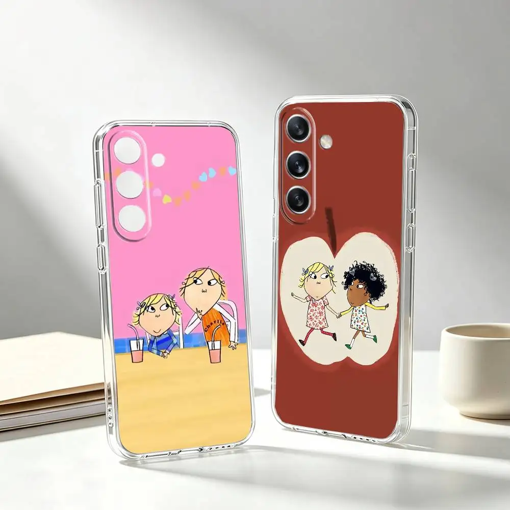 Charlie and Lola cartoon Phone Case For Samsung Galaxy A91,80,73,72 ,71,53,52,32 ,31,22,21s,20,Transparent Soft Case