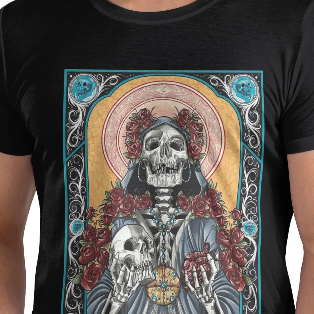 

Santa Muerte Spanish 100% Cotton T-Shirt Men's Funny T Shirts Men Round Neck Short Sleeve S-6XL