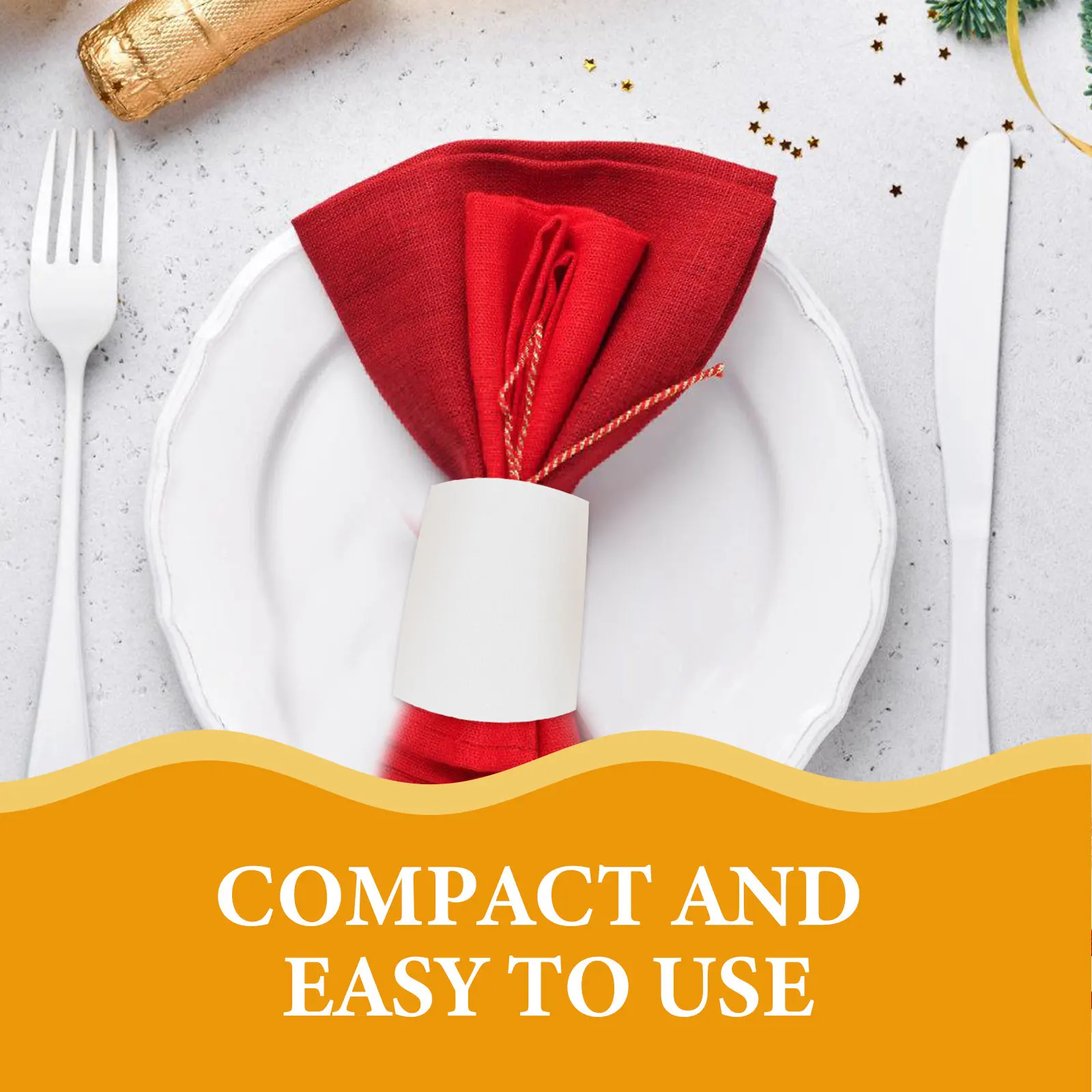 500Pcs Self Adhesive Napkin Rings Paper Napkin Bands Bulk for Events Decorative Dining Sets Convenient Scattering Prevention