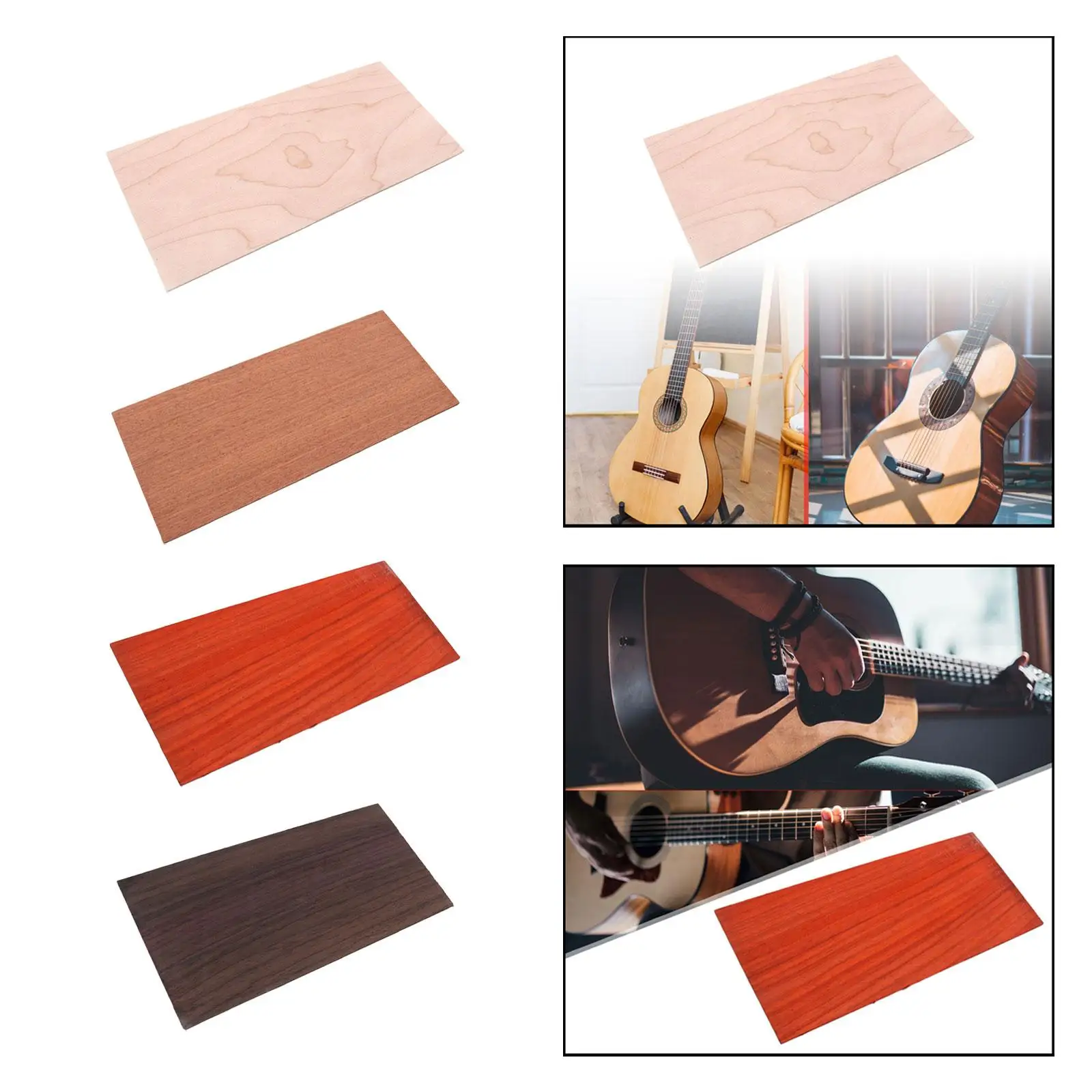 Impiallacciatura per chitarra Piastra per chitarra in legno Sostituzione fai-da-te Fornitura per liutaio Sostituzione foglio impiallacciato in legno per chitarra classica acustica