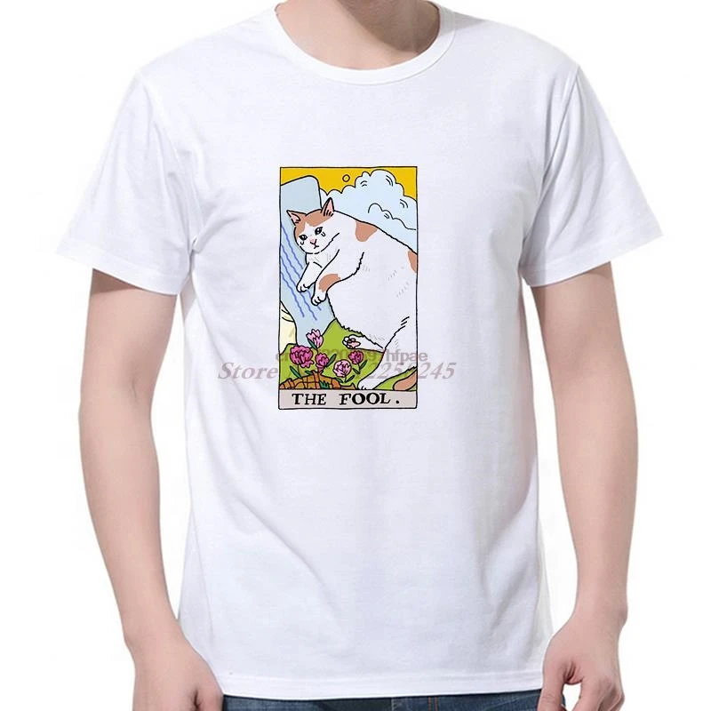 

Футболки с забавным рисунком Fool Crying Cat, хлопковые футболки с короткими рукавами, футболки, топы, новые летние рубашки и футболки, мужская одежда
