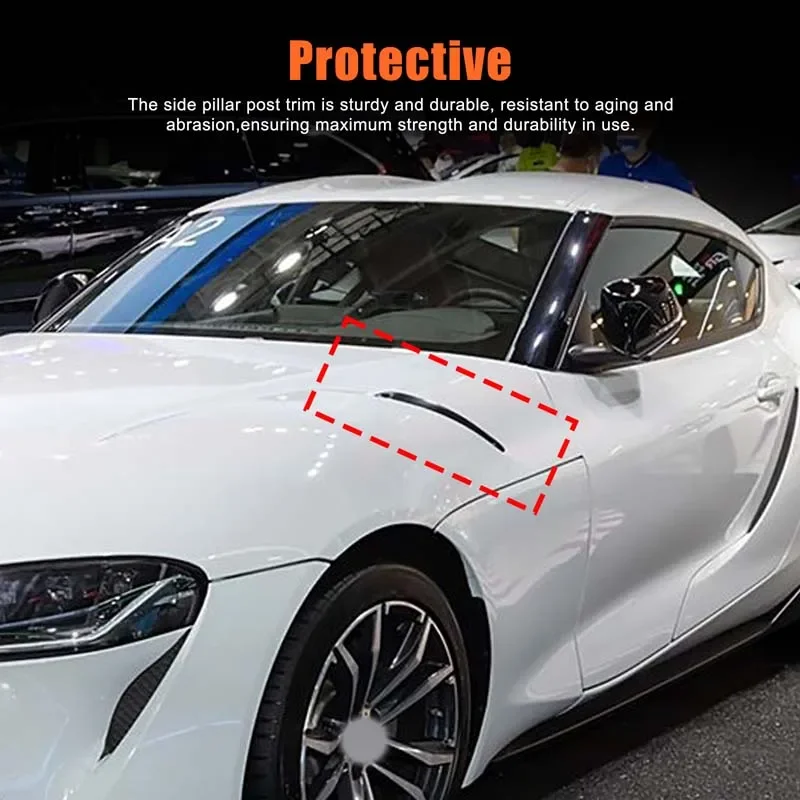 

Для Toyota Supra 2019+ декоративная панель вентиляционного отверстия передней крышки, декоративная панель вентиляционного отверстия крышки, черный АБС-пластик, 2 шт. (сменная модель