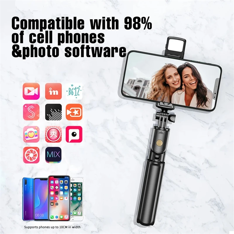 Supporto per monopiede per fotocamera sportiva flessibile da 360 gradi portatile Supporto per telefono cellulare Mini treppiede per selfie stick con telecomando wireless