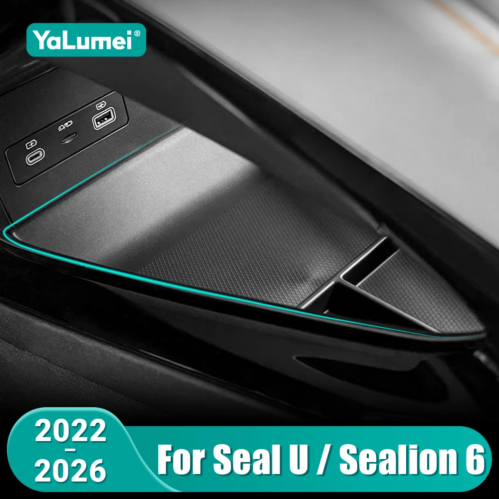 Front Lower Console Storage Tray For BYD Seal U Sealion 6 Song Plus DMI EV 2022 2023 2024 2025 2026 TPE Waterproof Car Organizer