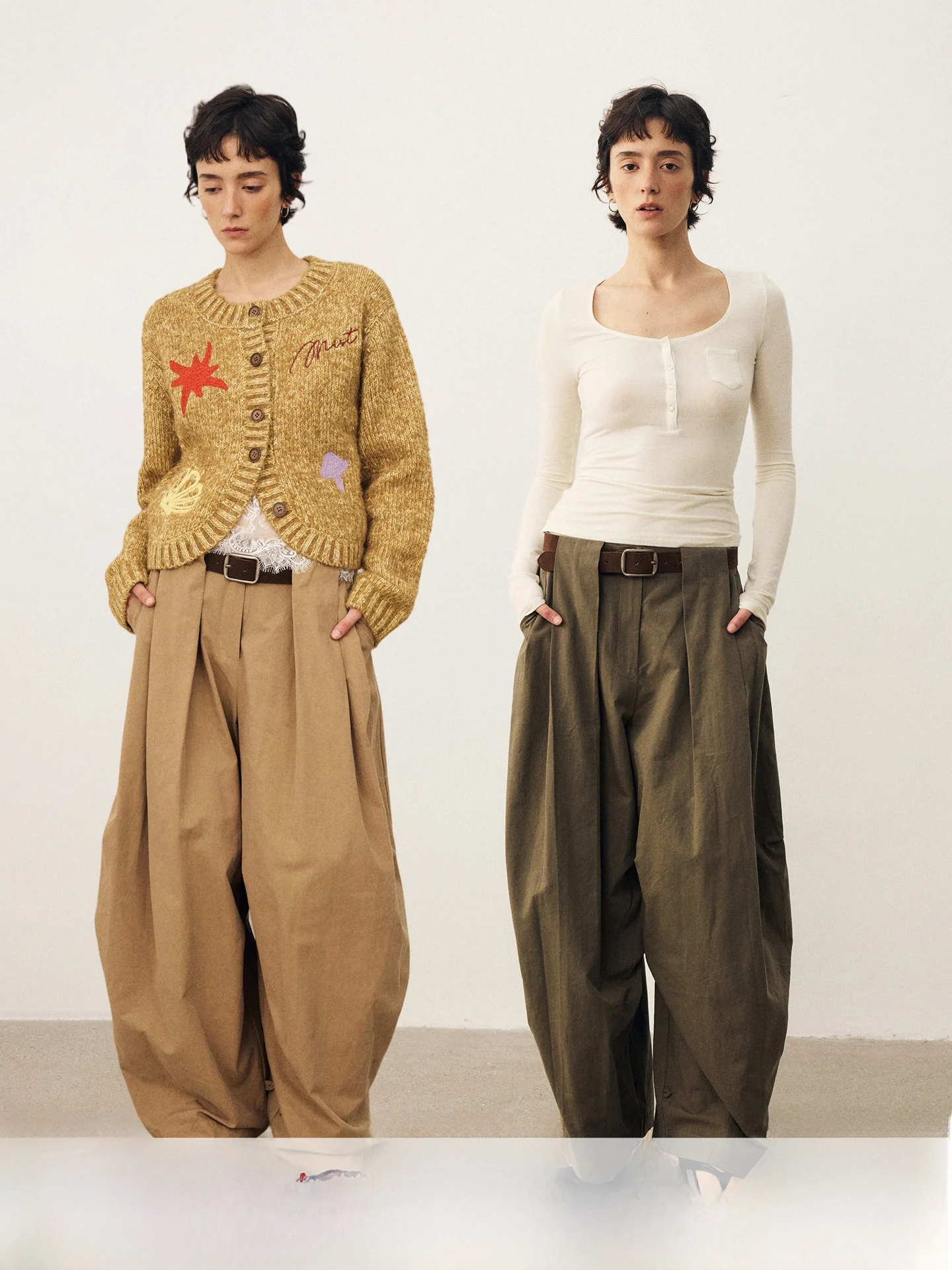 DIDDIMODA High Waist Wide Leg Casual Pants Women's Loose Silhouette Draping Style 2026 New Autumn Collection