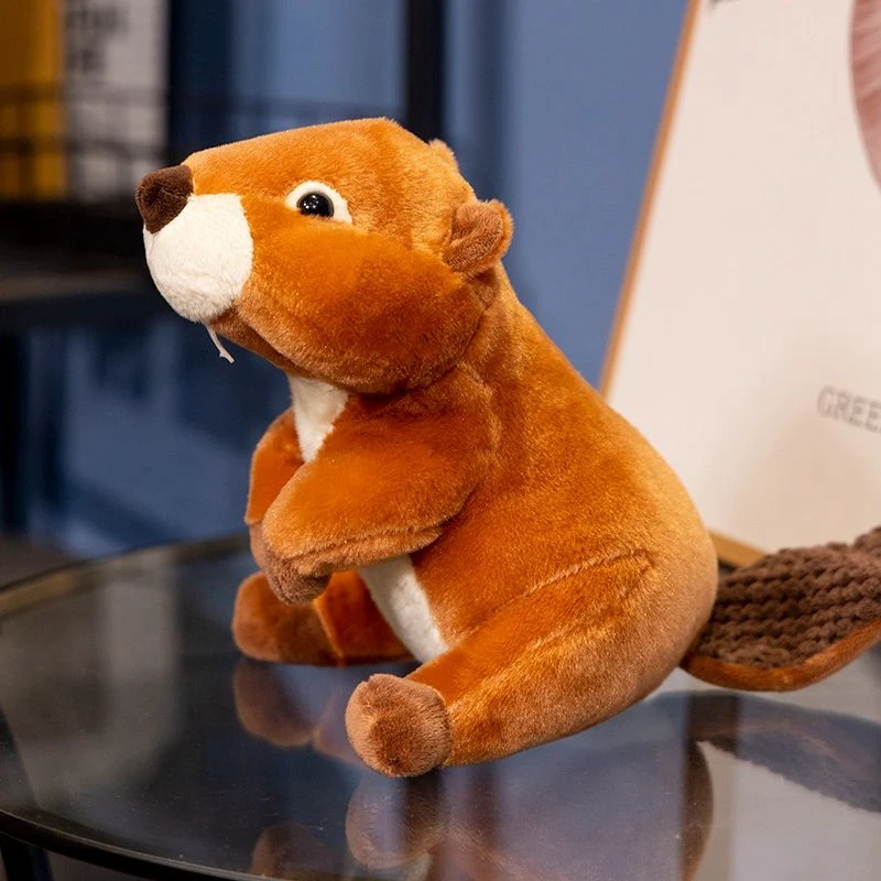 23 سنتيمتر لطيف كبير الأسنان سمور أفخم دمية ألعاب من نسيج مخملي Kawaii يجلس ليتل السنجاب دمية على شكل حيوان مثالية لمهرجان الأطفال