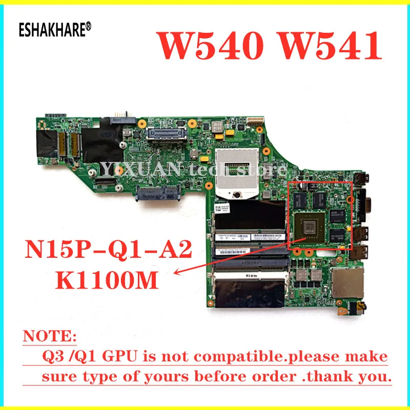 NVIDIA  Q1 Q3 W8P HM87 00HW114 for Lenovo ThinkPad W540 W541 notebook PC motherboard LKM-1 MB k2100m 12291-2 100% test OK