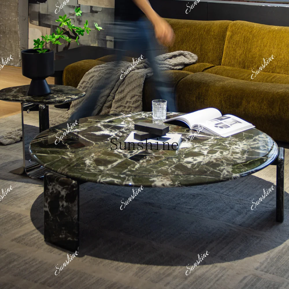 

Modern minimalist Italian minimalist light luxury high-end living room sofa coffee table FT