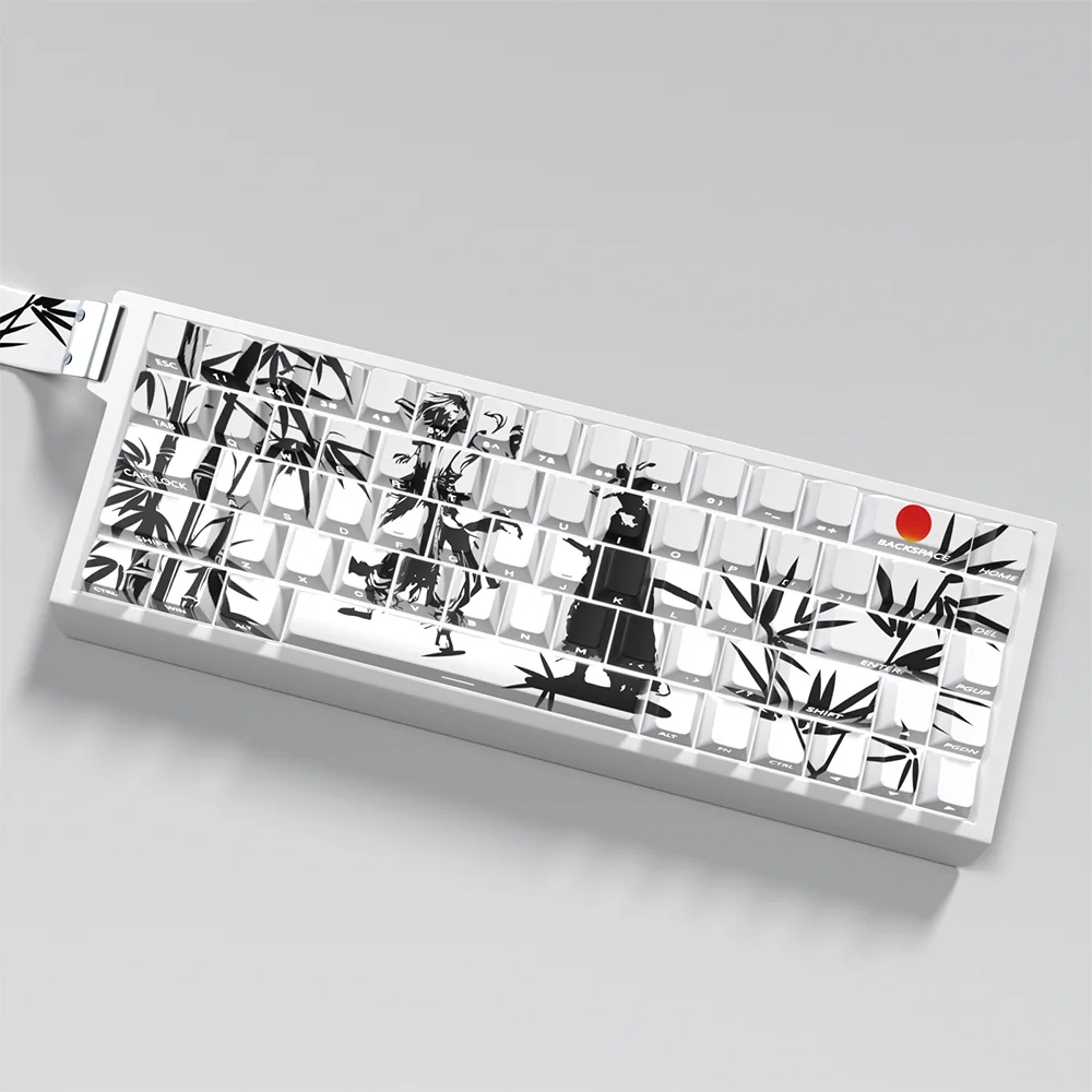 63 Kes Forest Showdown: Keycap Tembus Pertempuran Pahlawan Kucing Keycap Cetak Samping PBT Dye-Sub Cherry untuk Tutup Keyboard Mekanis