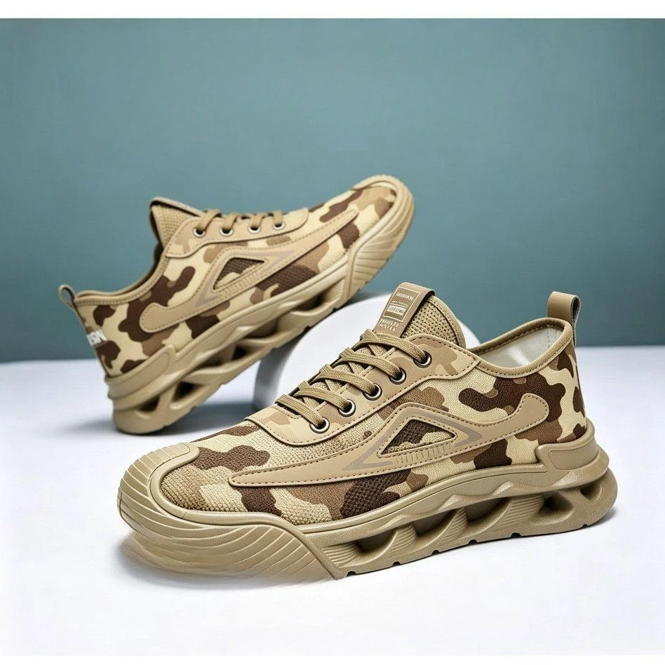 2026 New Men's Camouflage Hiking Sneakers Blade Thick Sole Non-slip Durable Outdoor Work Shoes Breathable Walking Shoes