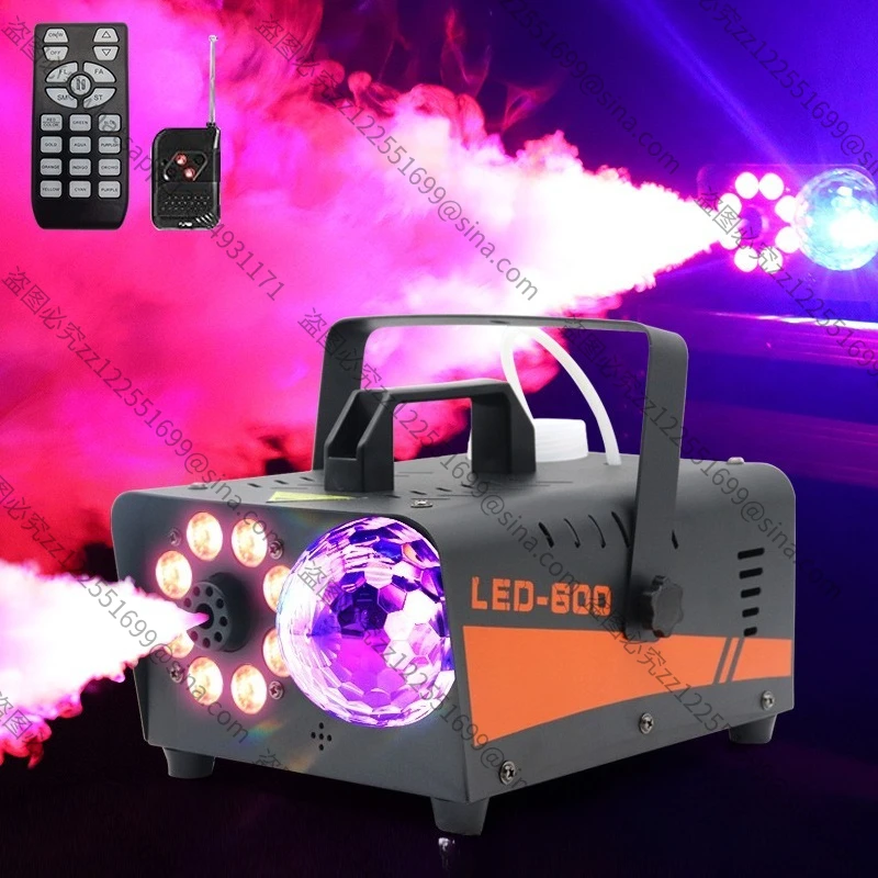تنطبق على آلة دخان الكرة السحرية الجديدة ذات 8 ألوان متغيرة 600 وات، مولد دخان الهالوين، رذاذ صانع الضباب