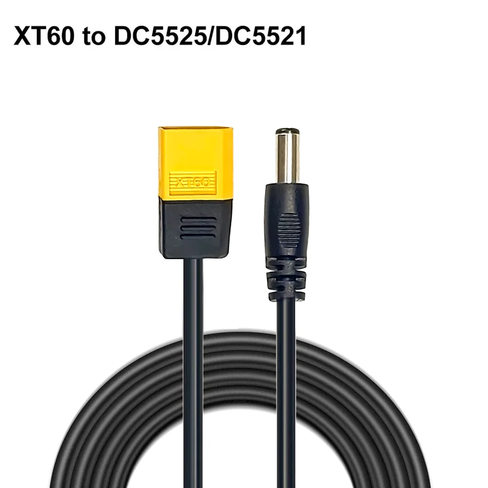 Adapter XT60 męski na męski DC5525 DC5521 DC5.5x2.5mm do lutownicy TS101 TS100 Pine64, monitora FPV, przewodu zasilającego do drona