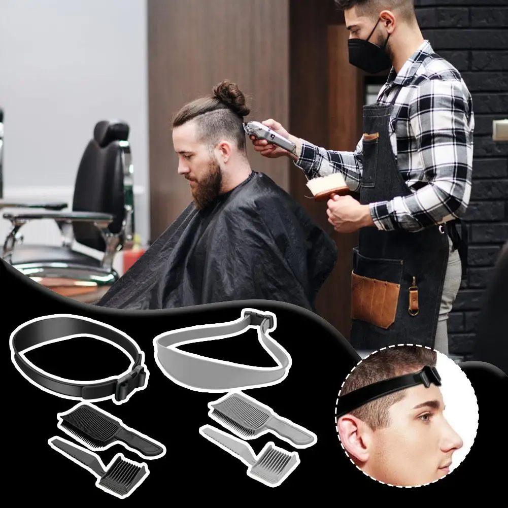 Gradient Hairstyle DIY Hair Cutting Tool Set - Curved Headband Barber Fade Combs For Home Hair Trimming And Haircuts