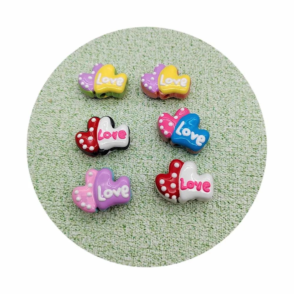 Love Heart Acrylic Pen Beads Valentine Focal Beads For Pen Making Necklace Bracelet Jewelry DIY Ballpoint Pens Accessories