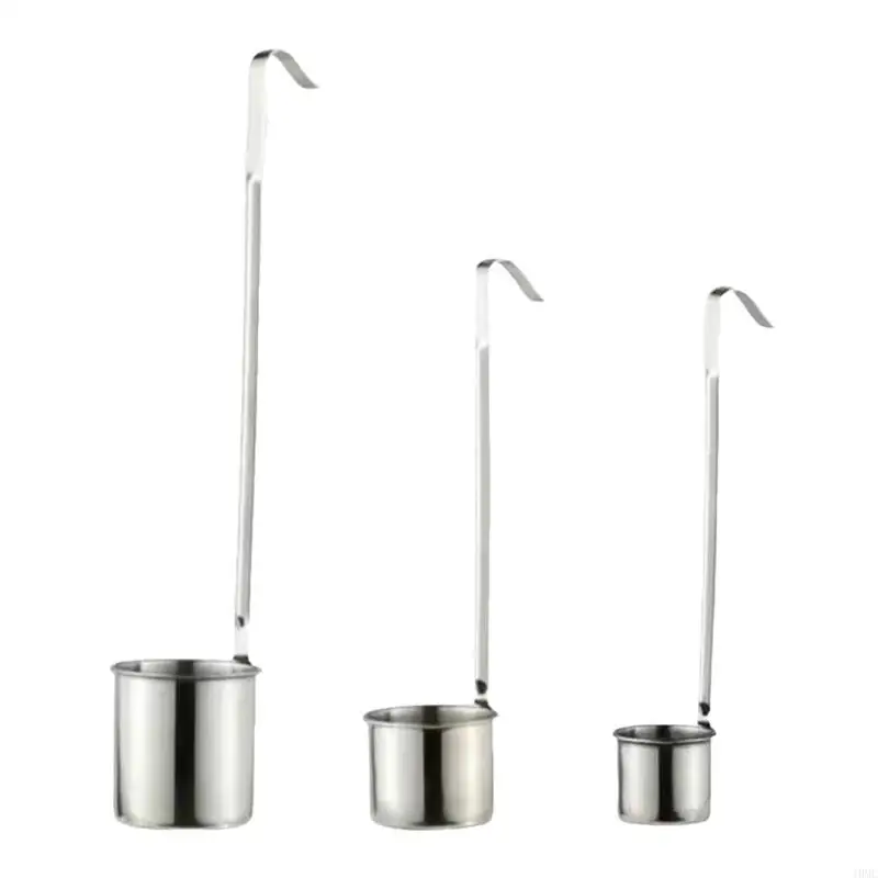 

J0MC 304 Stainless Steel Wine Dipper Metal Sauce Flat Bottom Spoon Multipurpose Beverage Holder for Camping and Picnics