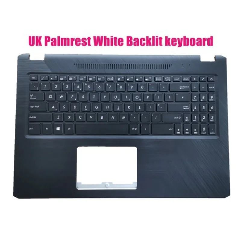 Y+UK Palmrest Teclado retroiluminado blanco para Asus K570 F570 X570 A570 R570 FX570