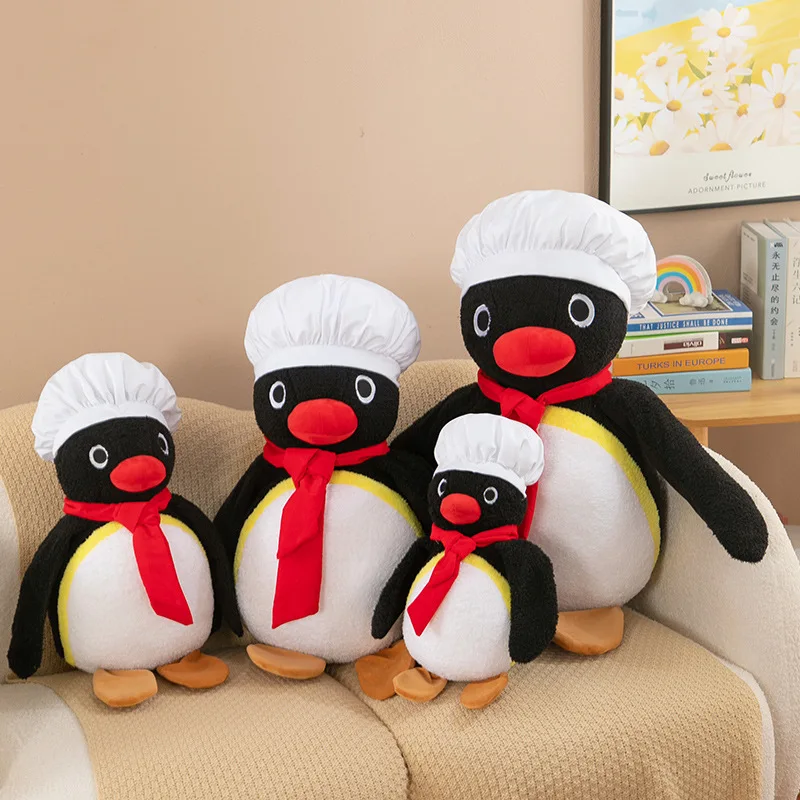 Kawaii Chef Pingu Plush Doll Cute Cartoon 35/45/55/65CM Plush Toy Plush Pillow Sofa Ornaments Room Decoration Birthday Present