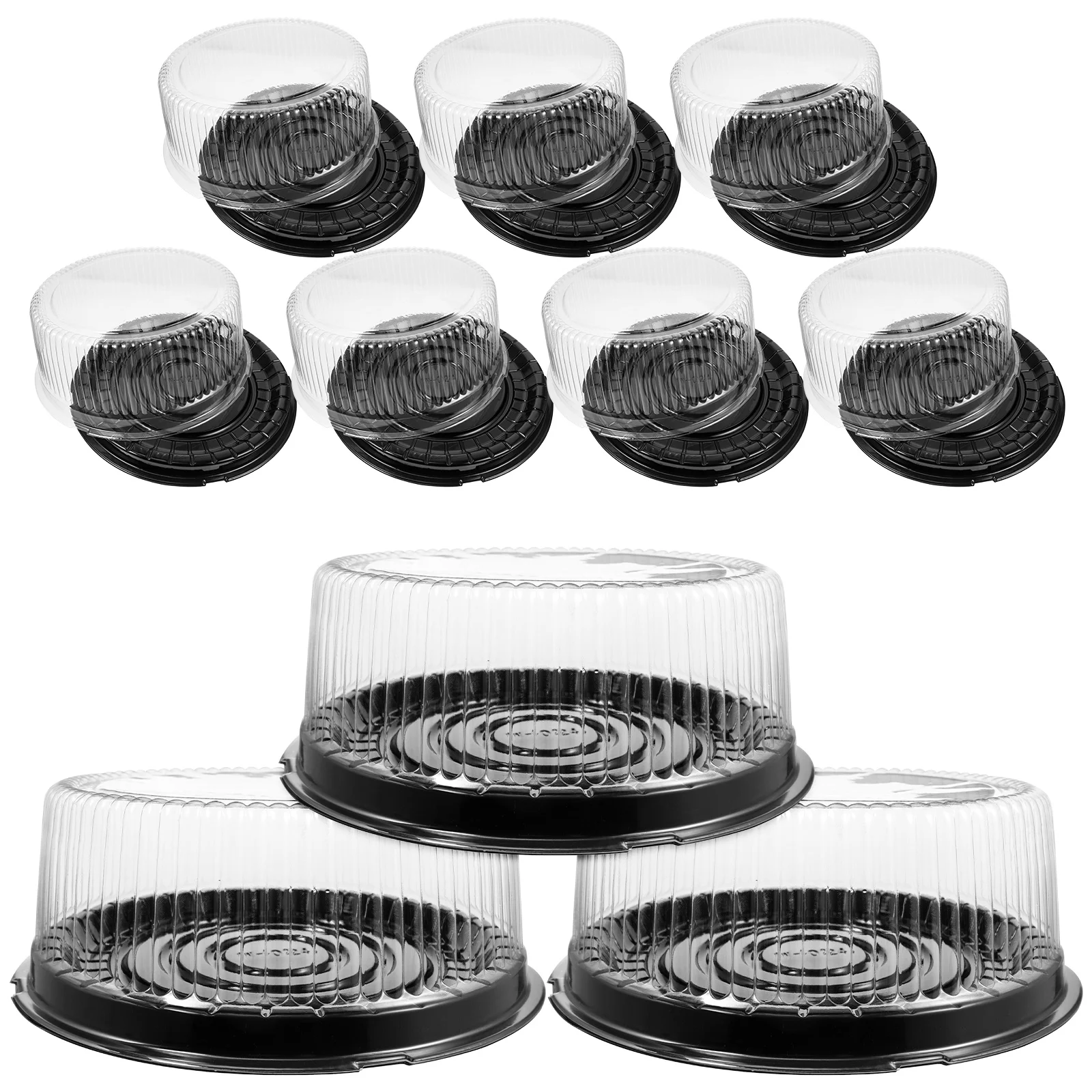 

10 Pcs Cake Box Carrier Plastic Containers with Lids Cover Muffin Slice The Pet Packaging Holder